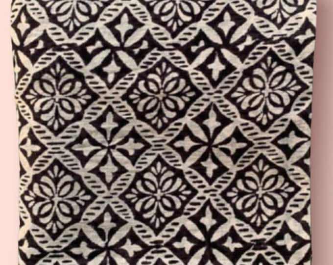 Sold By the Yards Hand Block Printed Fabric cotton Dress making Fabric, Pure 100%  cambric Cotton, Sewing/Quilting/Kaftan Making fabric