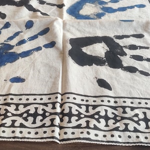 Human hand block print bandana.self hand print bandana.cotton block print bandana.real hand bandana.100% cotton bandana.21*21 inch bandana