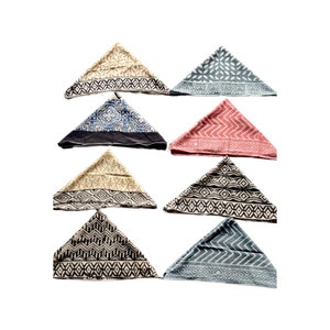 Set of 8 Assorted Cotton Block Printed Bandanas, Block Printed Scarf for Her, Beautiful Boho Design Bandana, Floral Bandana, Arm, Neck Scarf