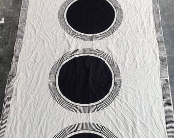 Hand Block Print Sarong, Geometric Indian Cotton Pareo, Beach Cover Up