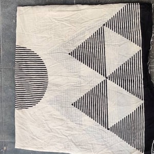 MultiBlock Geometric Hand Block Print Sarong, Beautiful scarf, and Pareo,Cotton Sarong, Holiday Gift for Her, Anniversary Gift for Wife