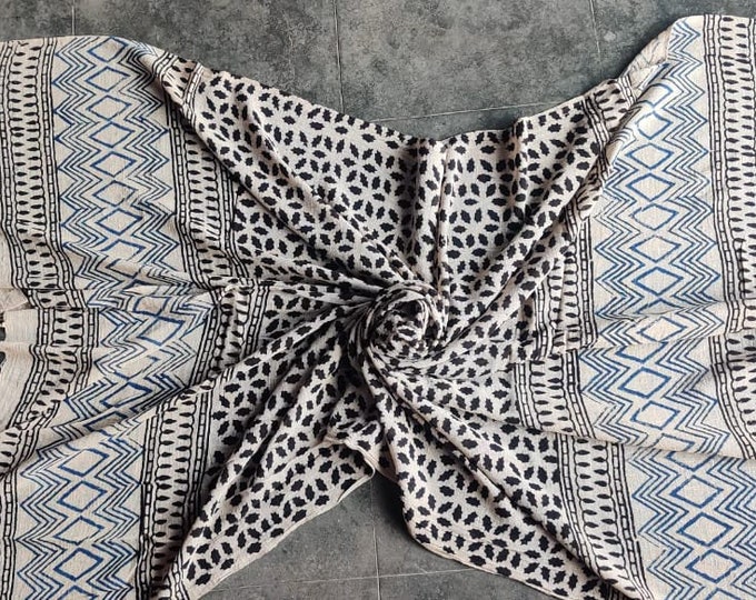 Cotton Hand Block Print Beach Towel - 42" x 74" - Versatile, Soft and Eco-Friendly Towel/Blanket for Home, Beach, and Yoga - Gift for Her