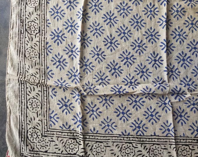 Hand Block Printed Zari Cotton Sarong, Beach Wrap Pareo, Long Scarf, Large Sarong, Cover up, Soft Fabric Scarf, Fashion Shawl Beach Sarong