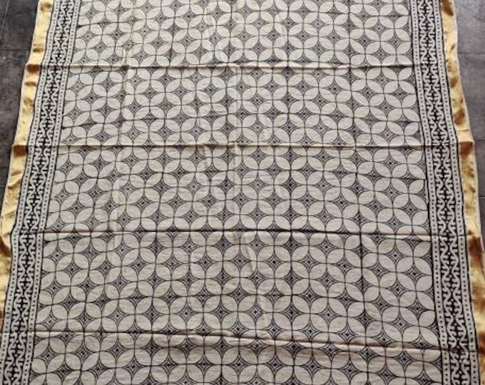 Hand Block Printed Zari Cotton Sarong, Beach Wrap Pareo, Long Scarf, Large Sarong, Cover up, Soft Fabric Sarong, Beautiful Beach Sarong