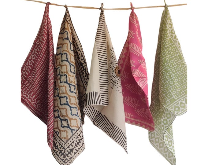Set of bulk 5 pic cotton organic bandana 100 % cotton banana
