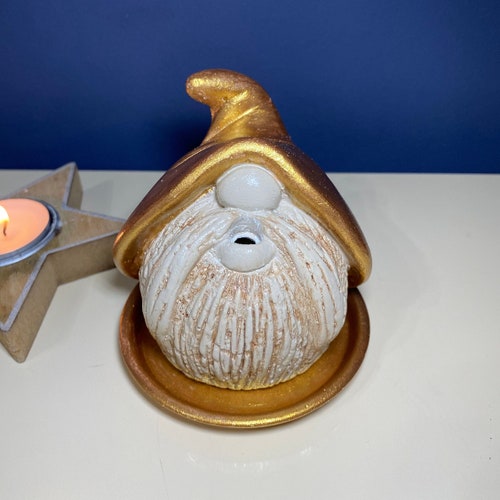 Handmade Gnome Incense Holder Backflow Incense Burner Gnome Etsy