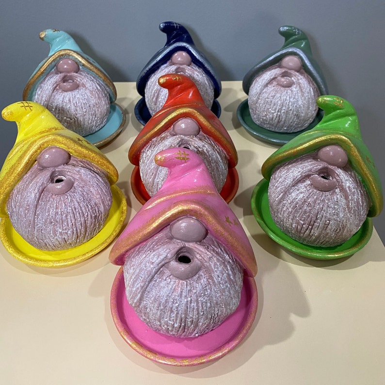 Handmade Gnome Incense Holder Backflow Incense Burner Gnome Etsy