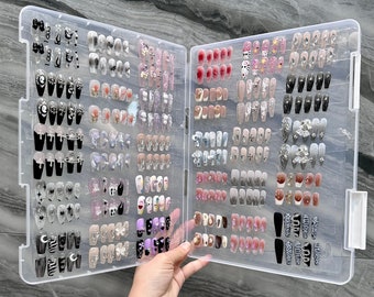 Press on nail storage box | Organize fake nail set | Acrylic box | glue on nails box | false nails storage box