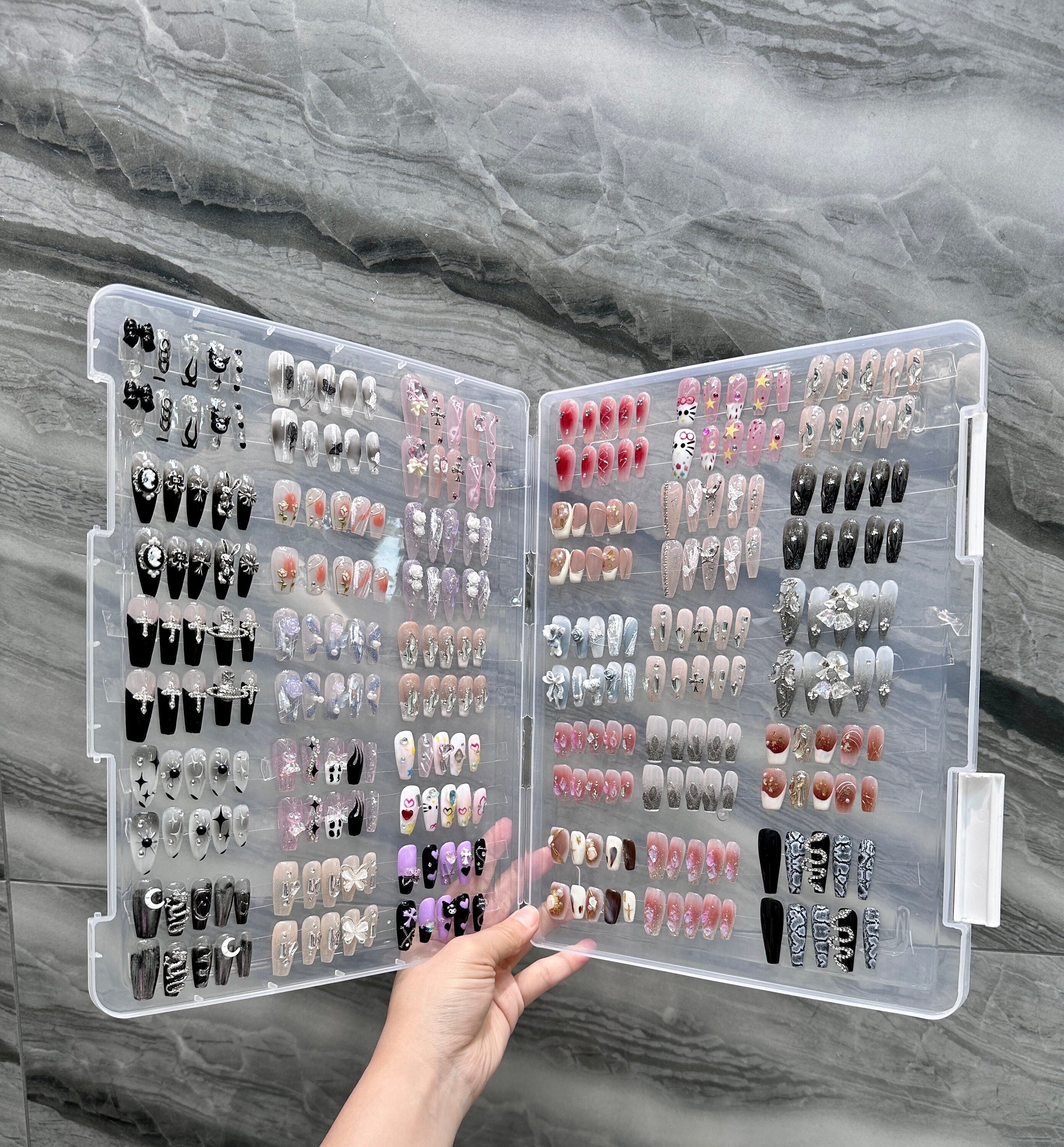 Press on Nail Storage Box Organize Acrylic Box 30cm Box-make You Nails Book- press on Nails Box-best Storage for Fake Nail Setdorisnail 