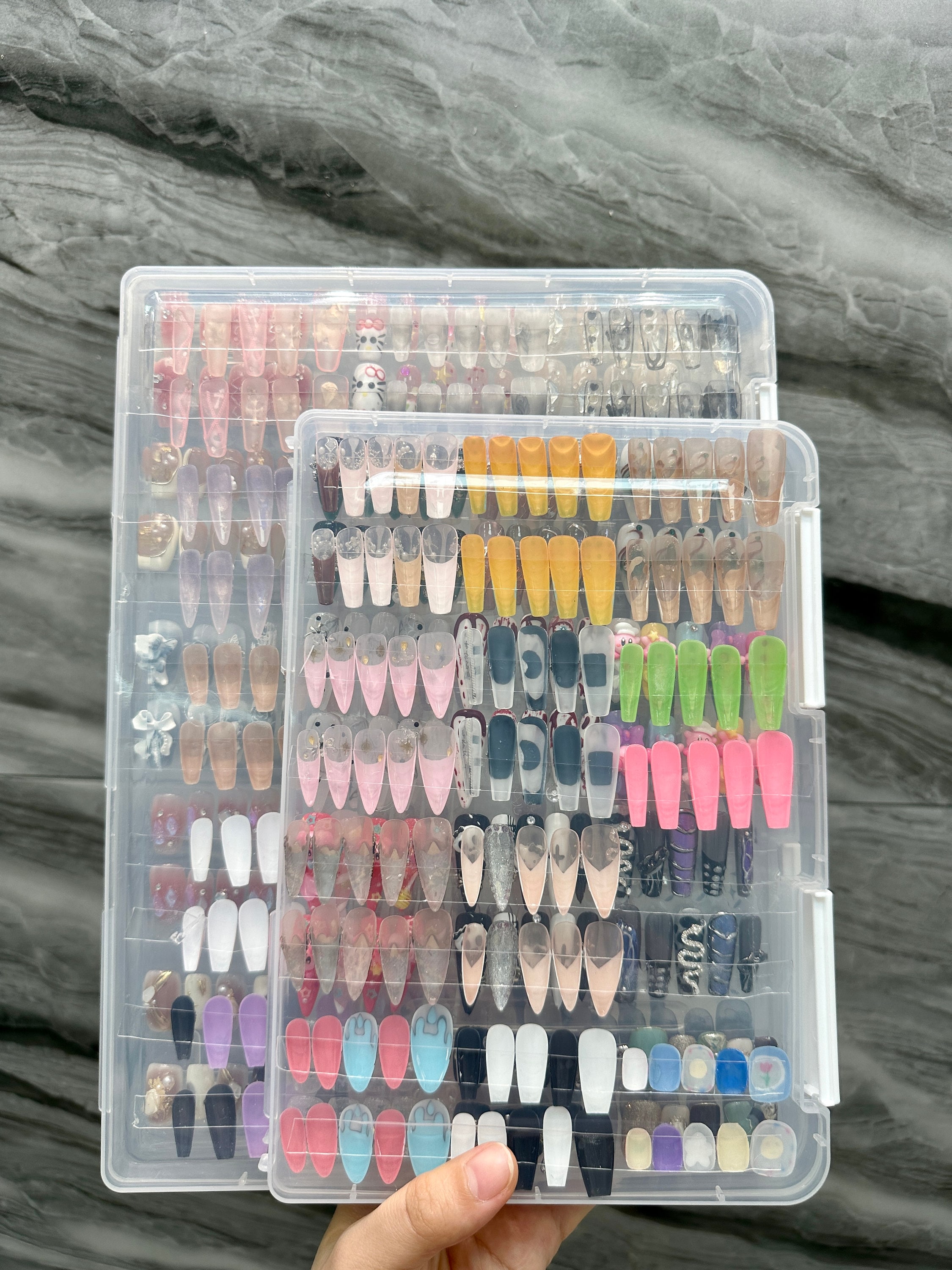 False Nails Press On Nail Storage Box 3x3inch Acrylic Nail Packing Box For  Home Use Nail Salon Nail Display Case 230927 From Bao04, $10.19