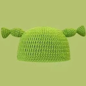 Handgemaakte gehaakte Shrek schattige muts muts | Shrek Lover-collectie | Eindproduct Klaar Voorraad