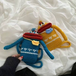 Handmade Crochet Cute Goofy Monster Sausage Mouth Bag | Sling Crossbody Bag | Finished Product Ready Stock