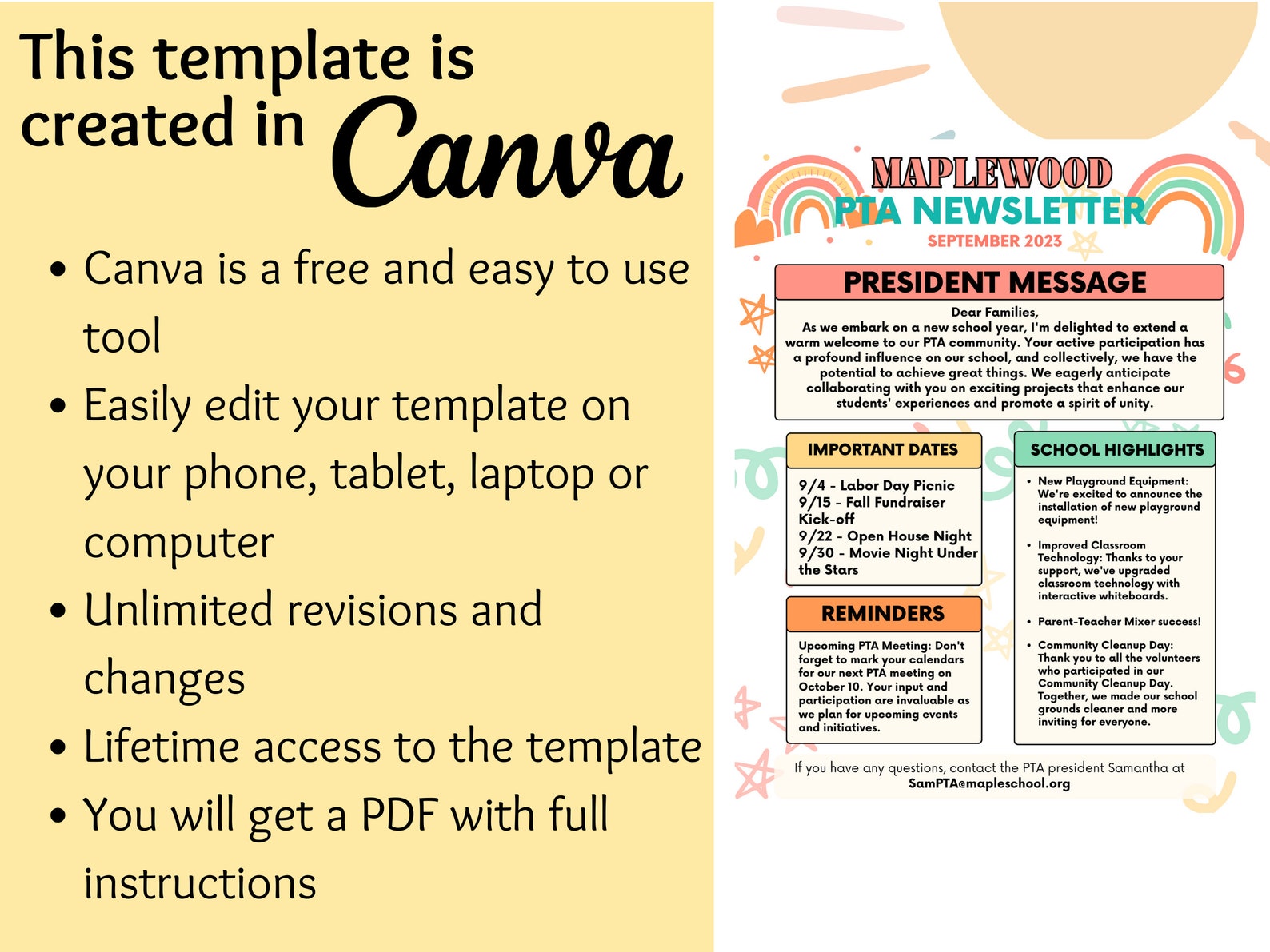 Editable PTA Flyer Bundle, School Event Templates (canva) - Etsy