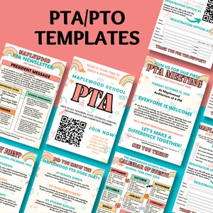 Editable PTA Flyer Bundle PTA hand out templates pta calendar flyer why join the pta newsletter pta meeting handout pta membership forms