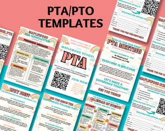 Editable PTA Flyer Bundle, School Event Templates (Canva)