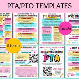 Editable PTA Flyer Bundle PTA hand out templates pta calendar flyer why join the pta newsletter pta meeting handout pta membership forms