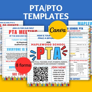 Editable PTA Flyer Bundle PTA hand out templates pta calendar flyer why join the pta newsletter pta meeting handout pta membership forms