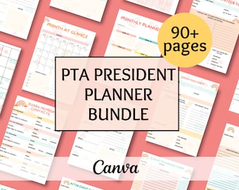 Editable PTA President Planner Binder, PTO forms bundle, hand out templates pta flyer pta leader newsletter pta meeting membership forms
