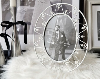 Vintage IKEA picture frame "SNOFSA" - 1990s retro IKEA - silver pearl frame - retro coquette elegant - Hollywood Regency