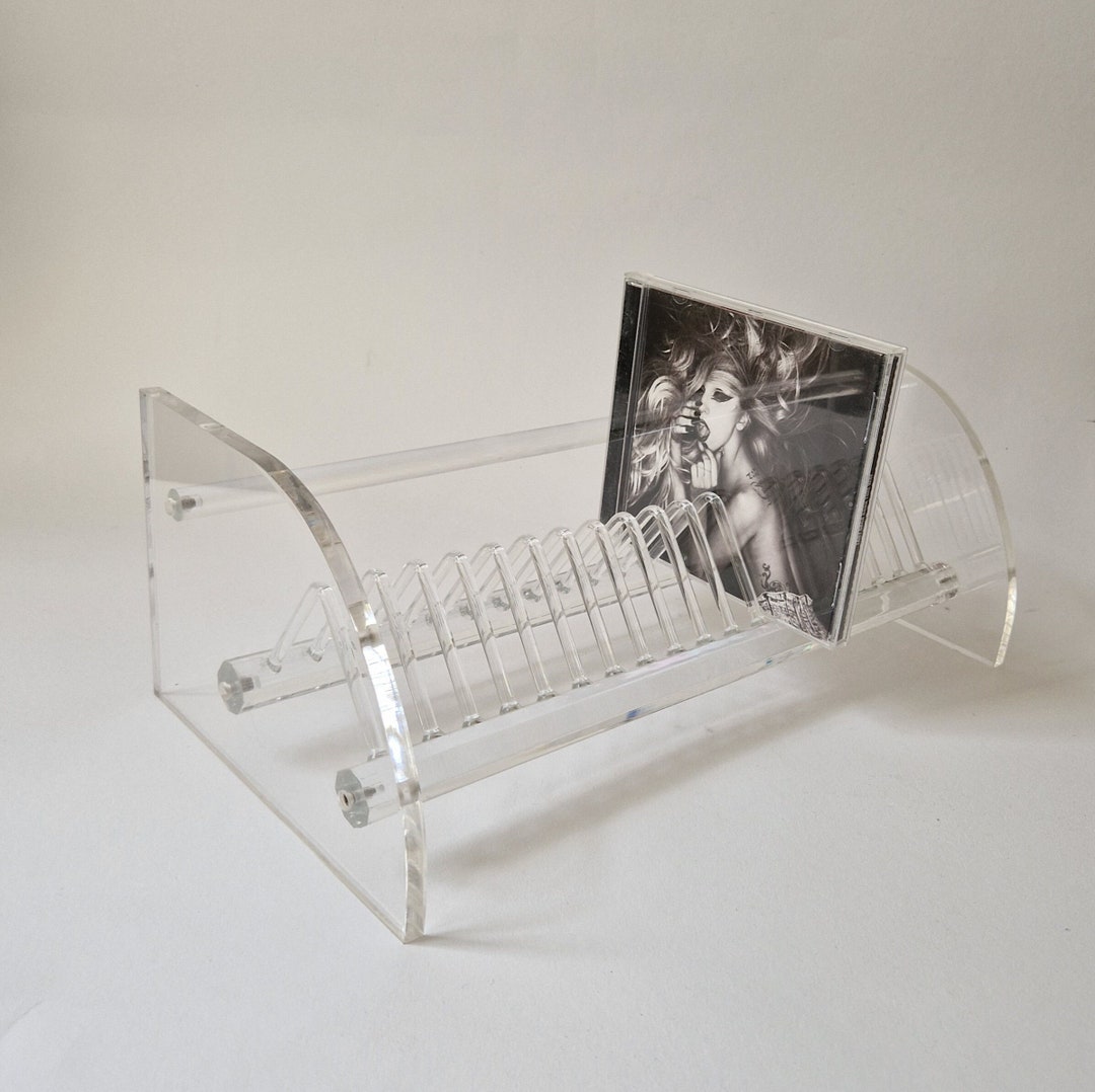 Vintage CD Shelf Made of Transparent Acrylic Plexi Glass Space Age 90s ...