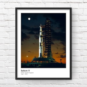 Saturn V Apollo Moon Rocket Commemorative Framed Print
