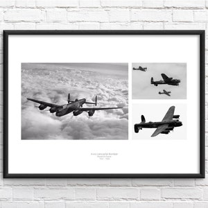Lancaster Bomber Treble Commemorative Framed Print