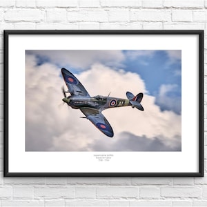 Spitfire Full Colour Commemorative Framed Print