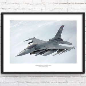 Impression encadrée commémorative F-16 Fighting Falcon