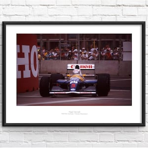 Nigel Mansell Gedenk Gerahmter Druck