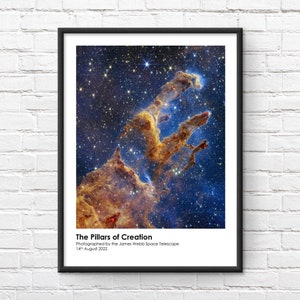 Pillars of Creation James Webb Weltraumteleskop Gedenk gerahmter Druck