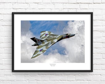 Impresión enmarcada conmemorativa a todo color del bombardero Vulcan