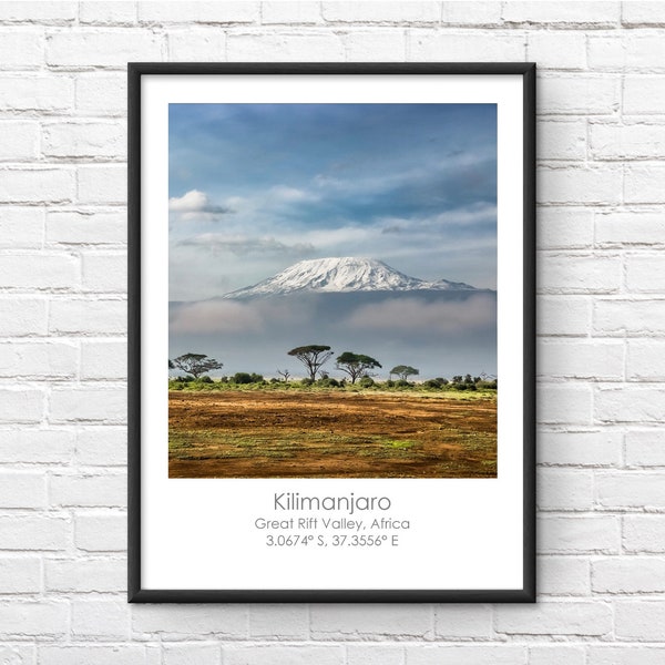 Mount Kilimanjaro Commemorative Framed Print