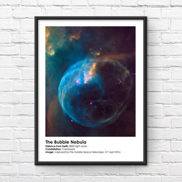 Lámina enmarcada conmemorativa de la Nebulosa de la Burbuja