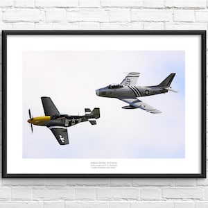P-51 Mustang F-86 Sabre Commemorative Framed Print
