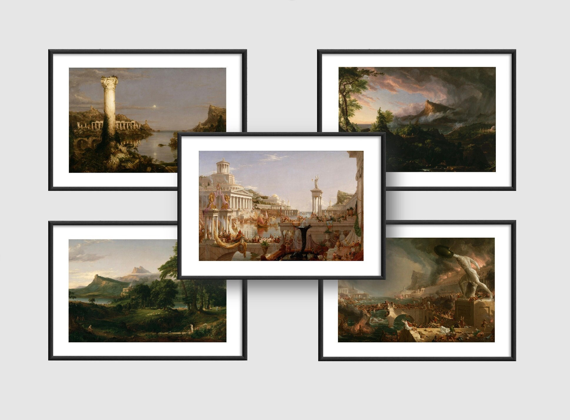 The Course of Empires Art Reproduction Framed Print Full Set