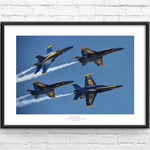 US Navy Blue Angels Aerobatic Squadron Commemorative Framed Print