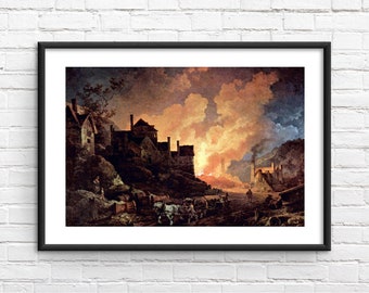 Coalbrookdale by Night Art Reproduction Framed Print