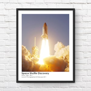 Space Shuttle Discovery Launch Commemorative Framed Print