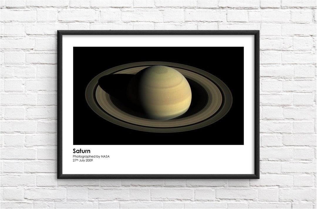 Saturn High Focus NASA Commemorative Framed Print