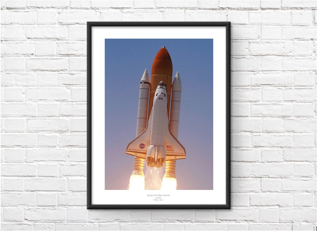 Space Shuttle Atlantis Colour Commemorative Framed Print - Etsy