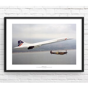 Concorde Spitfire gerahmter Vollfarbdruck