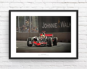 Lewis Hamilton 2008 World Champion Commemorative Framed Print