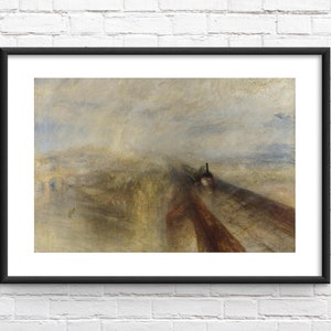 Rain, Steam, and Speed – The Great Western Railway by J.M.W. Turner Painting Reproduction Framed Print