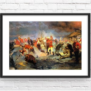 The Defence of Rorke&#39;s Drift by Elizabeth Thompson Oil Painting Reproduction Framed Print