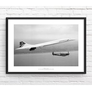 Concorde & Spitfire Gedenk gerahmter Druck