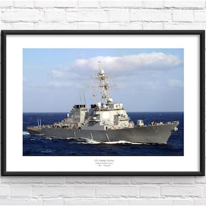 Impressão emoldurada comemorativa do USS Arleigh Burke