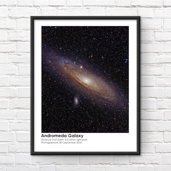 Impresión enmarcada conmemorativa de la Galaxia de Andrómeda