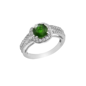 Green Tourmaline Sterling Silver Ring: October Birthstone, Engagement Jewelry