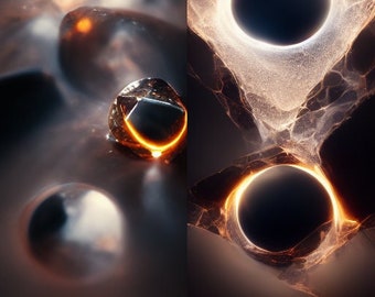 Black Hole diamond Phone wallpaper set - For iPhone, Samsung, Android iOS