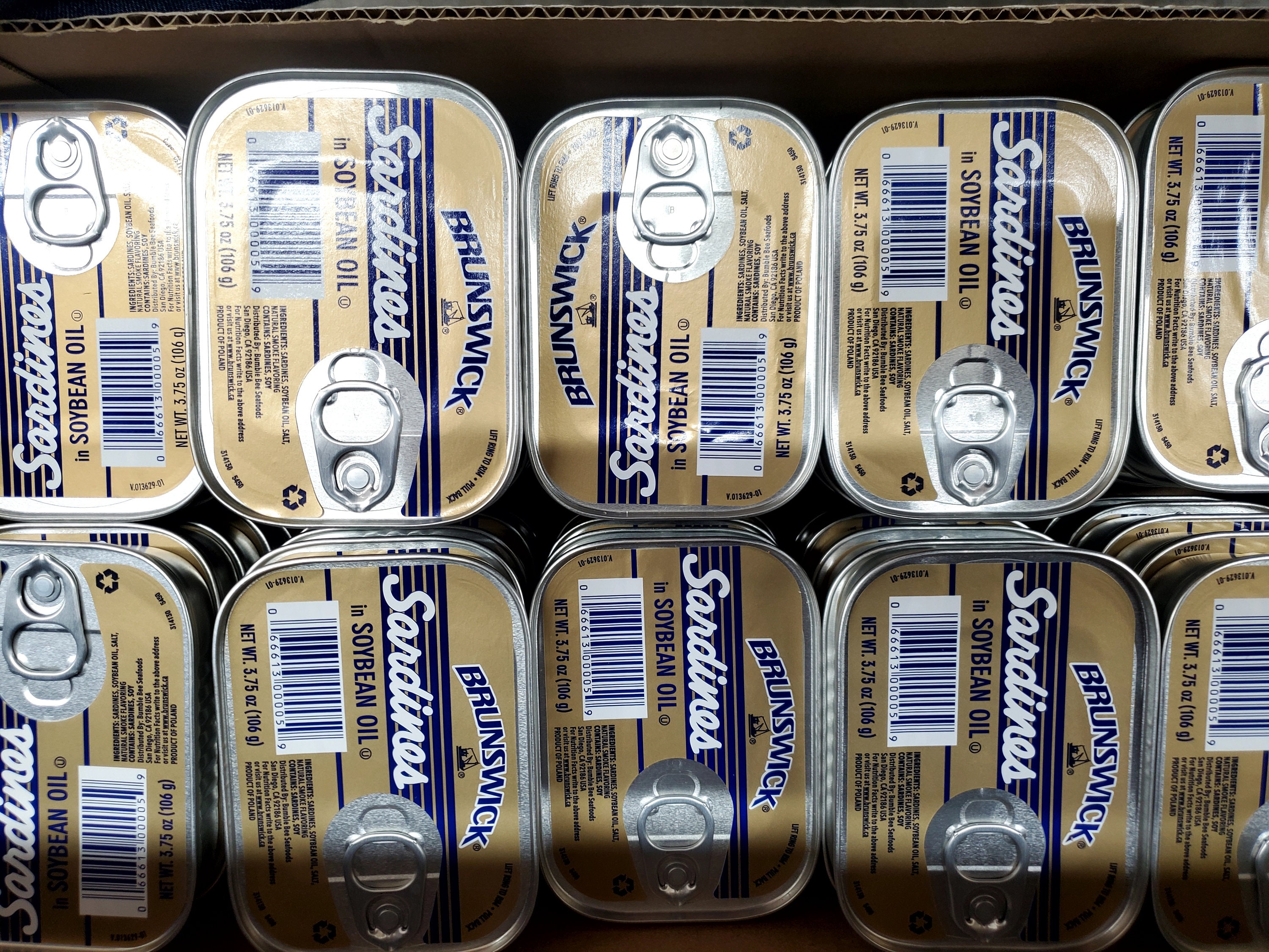 6 Brunswick Sardine in Soybean Oil 3.75 Oz /buy Same Packs 3 Time Get